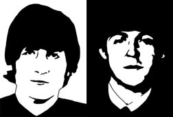 John Lennon and Paul McCartney ink drawing
